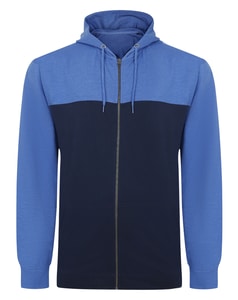 Bigdude Colour Block Zipped Hoody Navy/Royal Blue