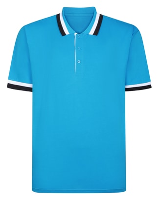 Bigdude Tipped Polo Shirt Bright Blue