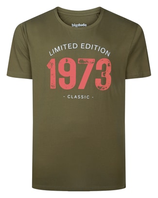Bigdude Limited Edition 1973 Classic Print T-Shirt Khaki