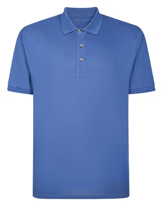Bigdude Placket Embroidery Polo Deep Blue