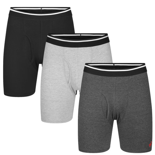 Bigdude 3 Pack Embroidered Keyhole Boxer Shorts Multi