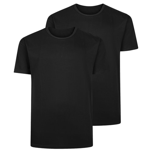 Bigdude Short Sleeve Thermal T-Shirt Twin Pack Black