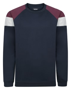 Bigdude Colour Block Sweatshirt Navy/Burgundy