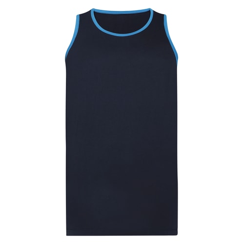 Bigdude Vest With Contrast Piping Navy/Bright Blue