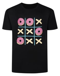 Bigdude Donut Print T-Shirt Black