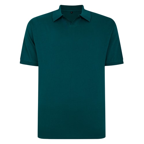 Bigdude Soft Jersey Cuban Collar Polo Shirt Green