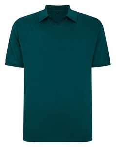 Bigdude Soft Jersey Cuban Collar Polo Shirt Green