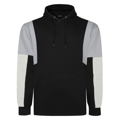 Bigdude Boxy Colour Block Hoodie Black