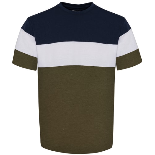 Bigdude Cut & Sew T-Shirt Navy/Olive Tall