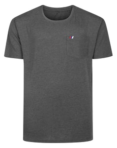 Bigdude Embroidered Pocket T-Shirt Charcoal Marl Tall
