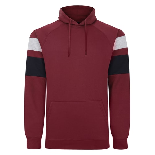 Bigdude Sleeve Colour Block Hoody Burgundy