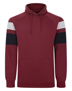 Bigdude Sleeve Colour Block Hoody Burgundy