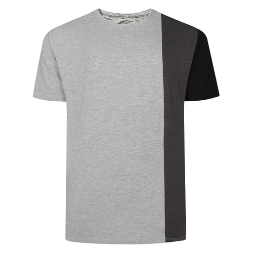 Bigdude Vertical Colour Block T-Shirt Grey Tall