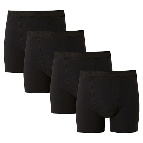 Bigdude 4 Pack Jersey Boxer Shorts Black