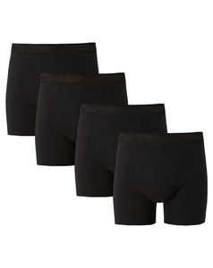 Bigdude 4 Pack Jersey Boxer Shorts Black