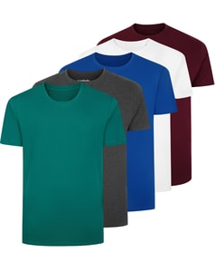 Bigdude 5 Pack Plain T-Shirts