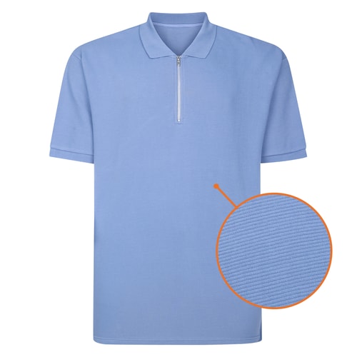 Bigdude Textured Stripe Polo Light Denim