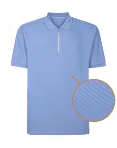 Bigdude Textured Stripe Polo Light Denim