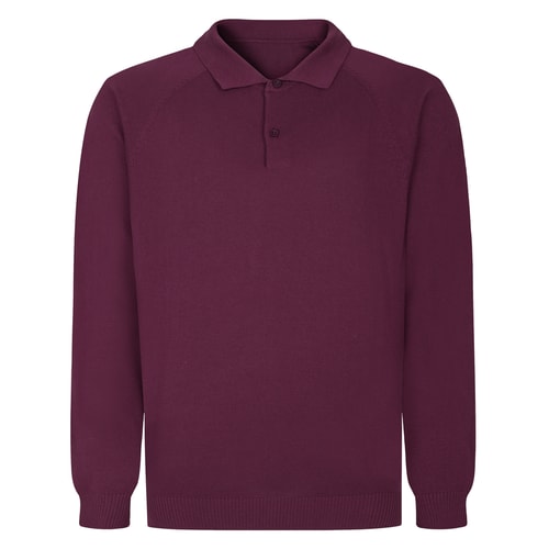 Bigdude Knitted Polo Shirt Burgundy