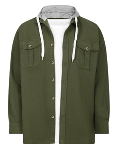 Bigdude Hooded Flannel Shirt Olive