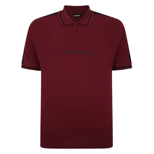 Bigdude NYC Print Polo Shirt Burgundy