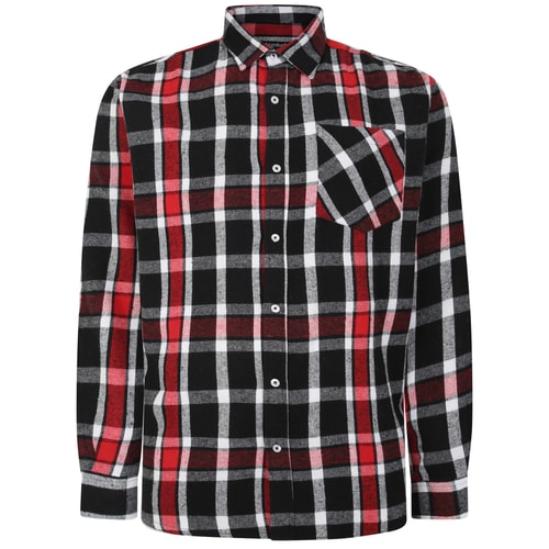 Bigdude Long Sleeve Check Flannel Red Tall