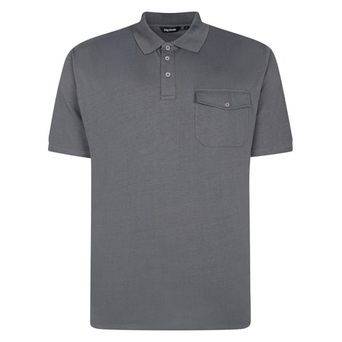 Bigdude Heavy Jersey Polo With Pocket Charcoal