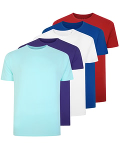 Bigdude 5 Pack Plain T-Shirts