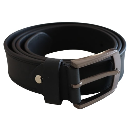Bigdude Decorative Stitching Leather Belt Black
