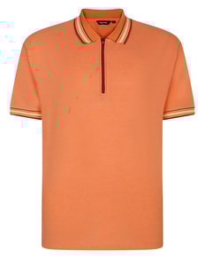 Bigdude Zipped Polo With Tipping Apricot Marl