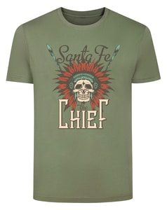 Bigdude Chief Print T-Shirt Sage Green