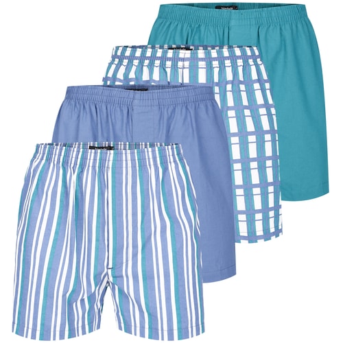 Bigdude 4 Pack Woven Boxer Shorts Multi