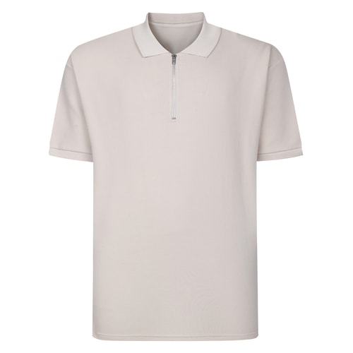 Bigdude Textured Stripe Polo Stone