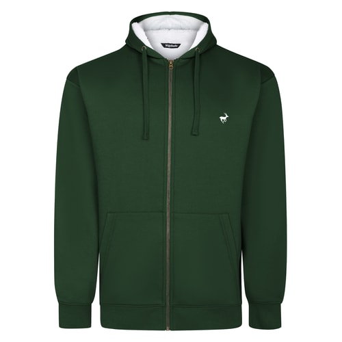 Bigdude Sherpa Lined Zip Hoody Dark Green