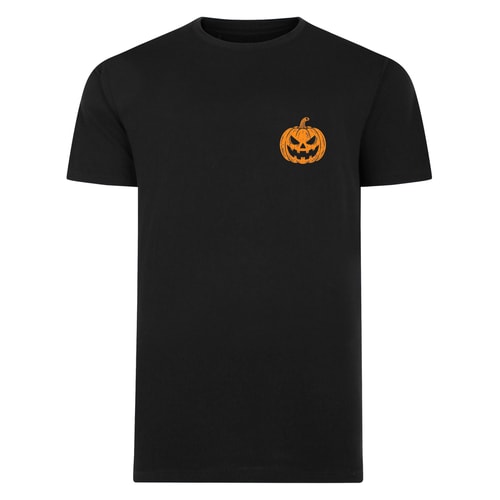 Bigdude Halloween Pumpkin Print T-Shirt Black