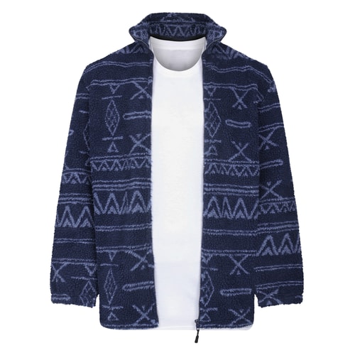 Bigdude Abstract Sherpa Jacket Navy