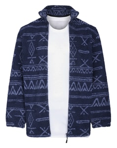 Bigdude Abstract Sherpa Jacket Navy