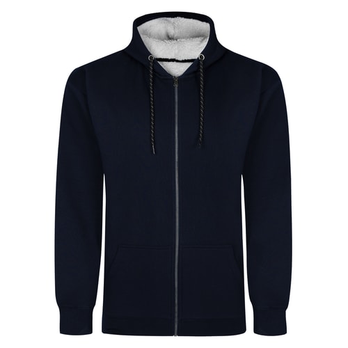 Bigdude Sherpa Lined Zip Hoody Navy