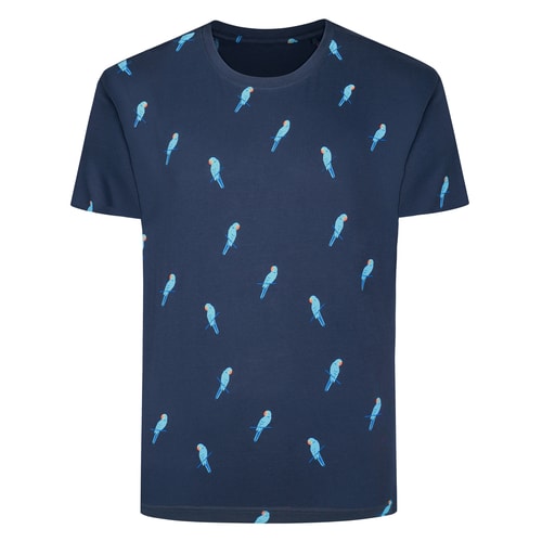Bigdude Parrot AOP T-Shirt Navy