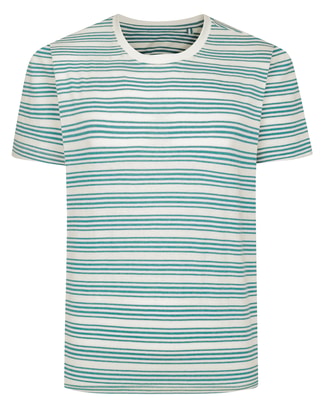 Bigdude Marl Striped T-Shirt Storm Blue Marl/White