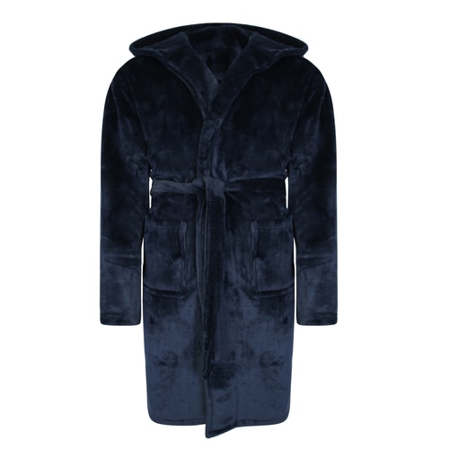 Bigdude Hooded Fleece Dressing Gown Navy