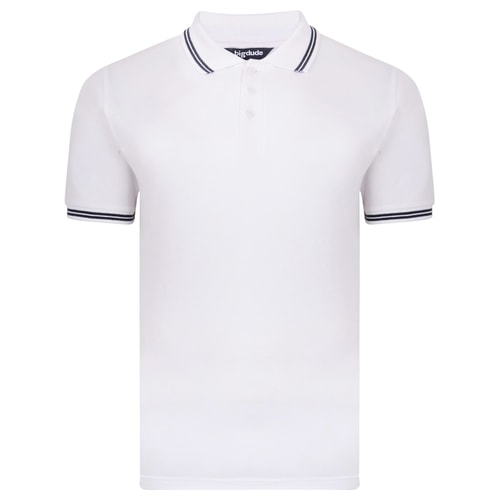 Bigdude Tipped Polo Shirt White