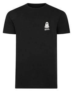 Bigdude Halloween Ghost Print T-Shirt Black
