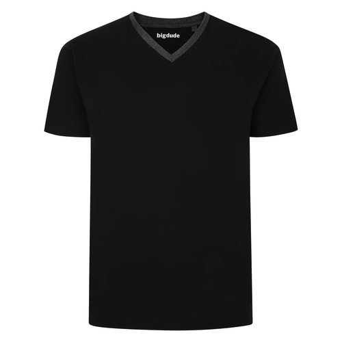 Bigdude Short V-Neck Pyjamas Black/Charcoal