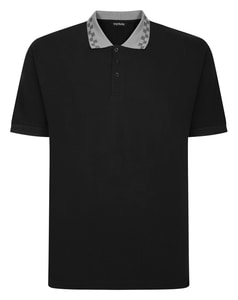 Bigdude Check Tipped Polo Black/Grey