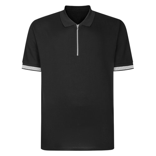 Bigdude Textured Zip Polo Black
