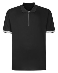 Bigdude Textured Zip Polo Black