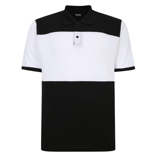 Bigdude Colour Block Polo Shirt Black/White