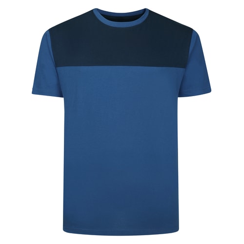 Bigdude Cut & Sew 2 Tone T-Shirt Deep Blue/Navy