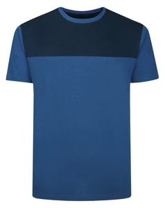 Bigdude Cut & Sew 2 Tone T-Shirt Deep Blue/Navy